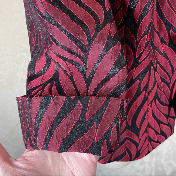 Maggy London red fire metallic dress jacket blazer formal wear women’s 10 - Picture 6 of 9